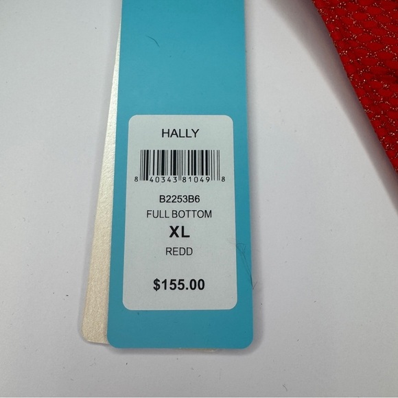 Beach Bunny Hally Full Bottom Bikini Red Gold Ring XL NWT $155 - Picture 5 of 7